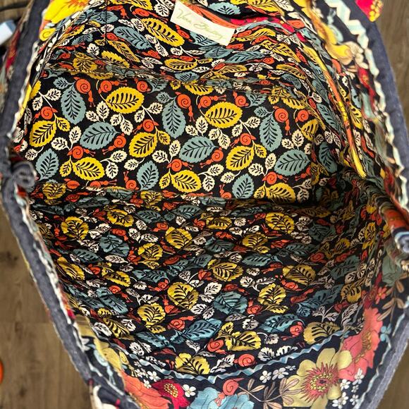 Vera Bradley Happy Snails Quilted Tote Bag Multicolor Floral Shoulder Purse OS - Picture 5 of 9